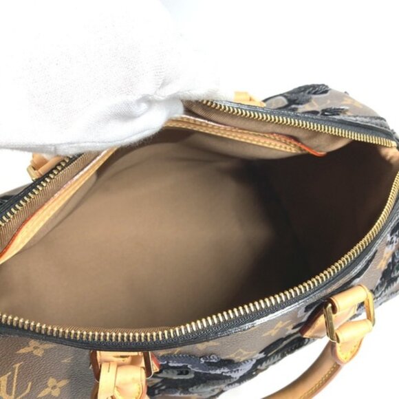 LOUIS VUITTON Monogram Fleur de Ge Speedy 30 Boston Bag Sequins Handbag - Picture 12 of 15